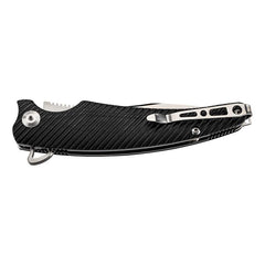 Briceag CURVED Einhandmesser Negru PUMA TEC - Oțel 440 A, Linerlock, G-10