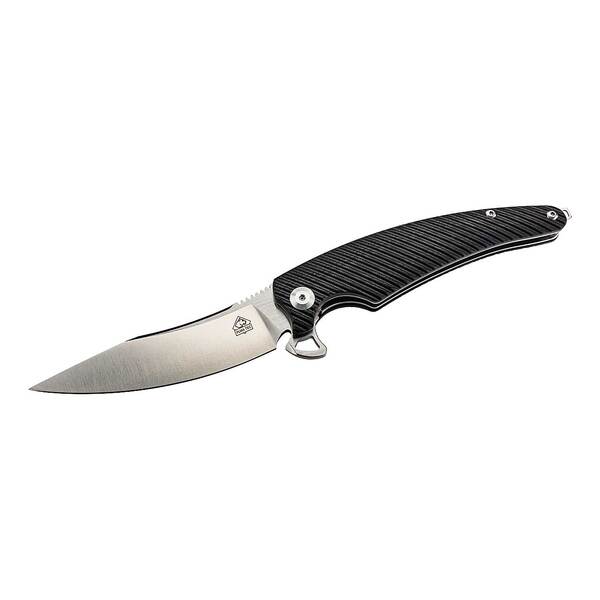 Briceag CURVED Einhandmesser Negru PUMA TEC - Oțel 440 A, Linerlock, G-10