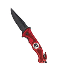 Briceag de Salvare Mil-Tec Red Car Knife Rescue – Oțel 420, Roșu