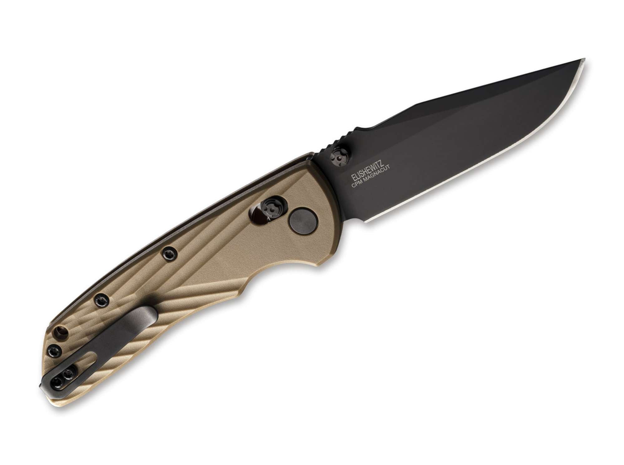 Briceag Deka 3.25" CP Flat Dark Earth Hogue- Lama CPM MagnaCut, Utilizare Ambidextra