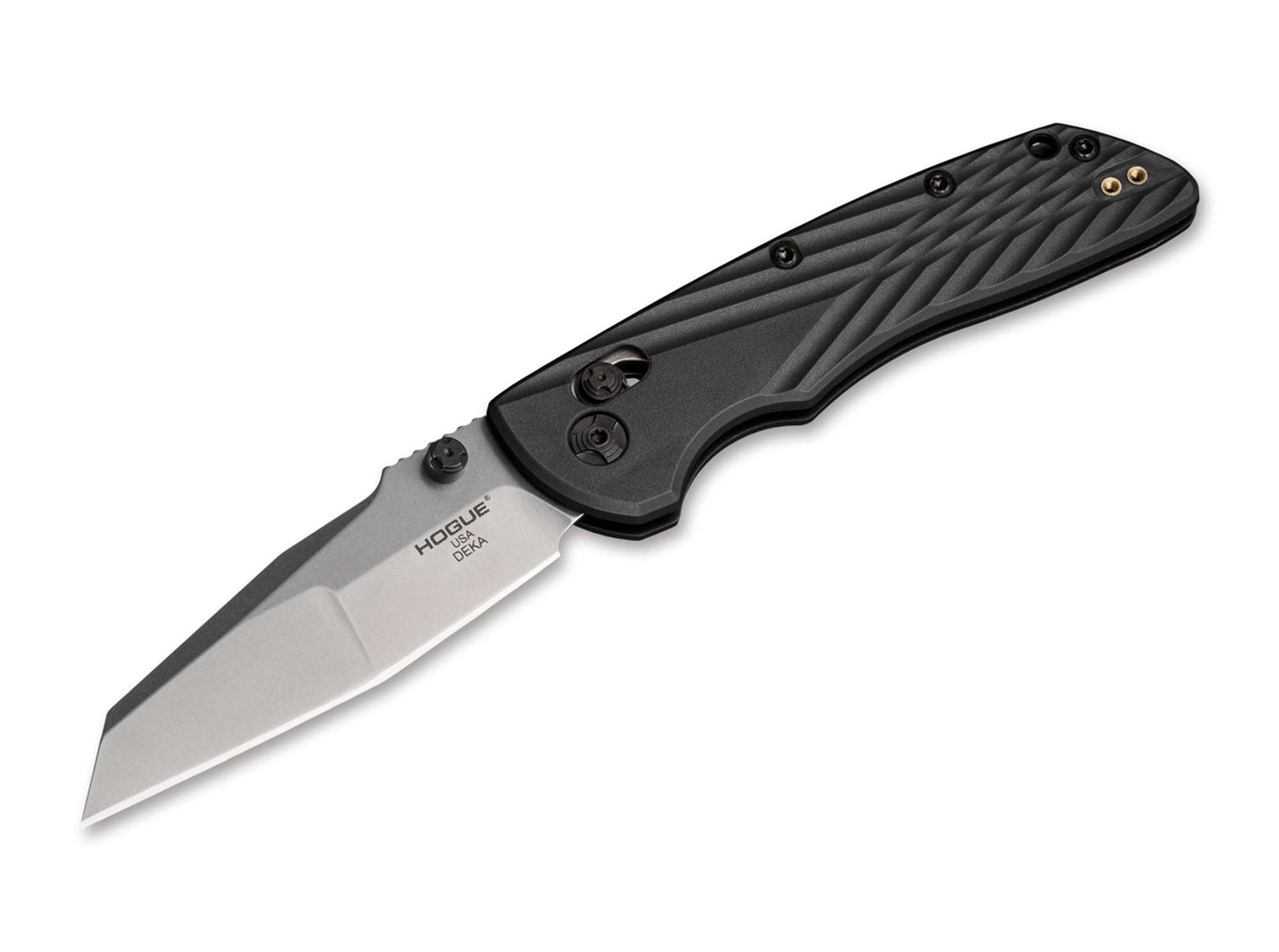 Briceag Deka 3.25" WC Tumble Black Hogue- Lama CPM MagnaCut, Utilizare Ambidextra