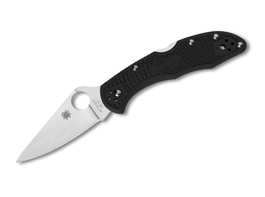 Briceag Delica 4 Lightweight Flat Ground Black Spyderco- Maner usor FRN, Lama VG-10