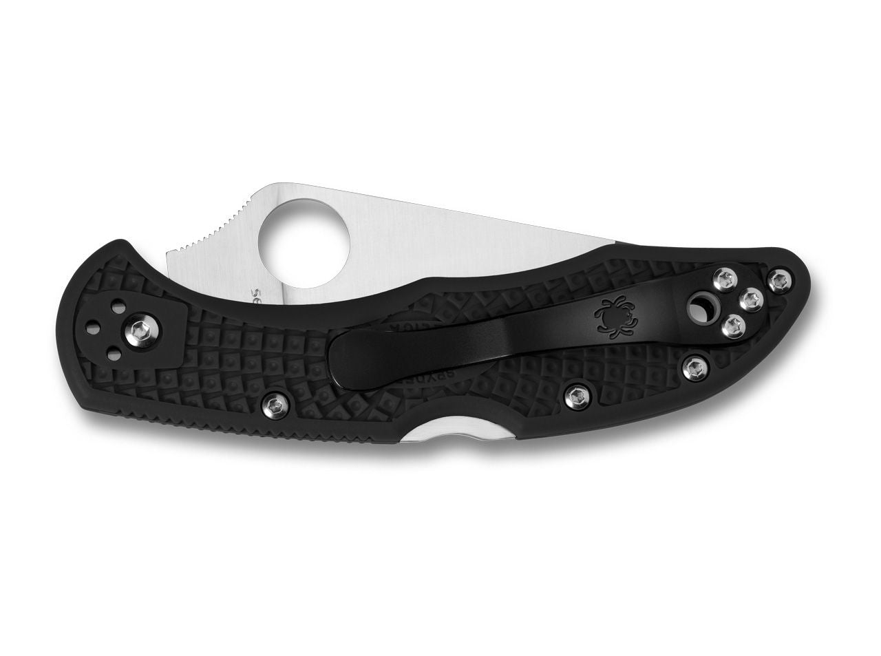 Briceag Delica 4 Lightweight Flat Ground Black Spyderco- Maner usor FRN, Lama VG-10