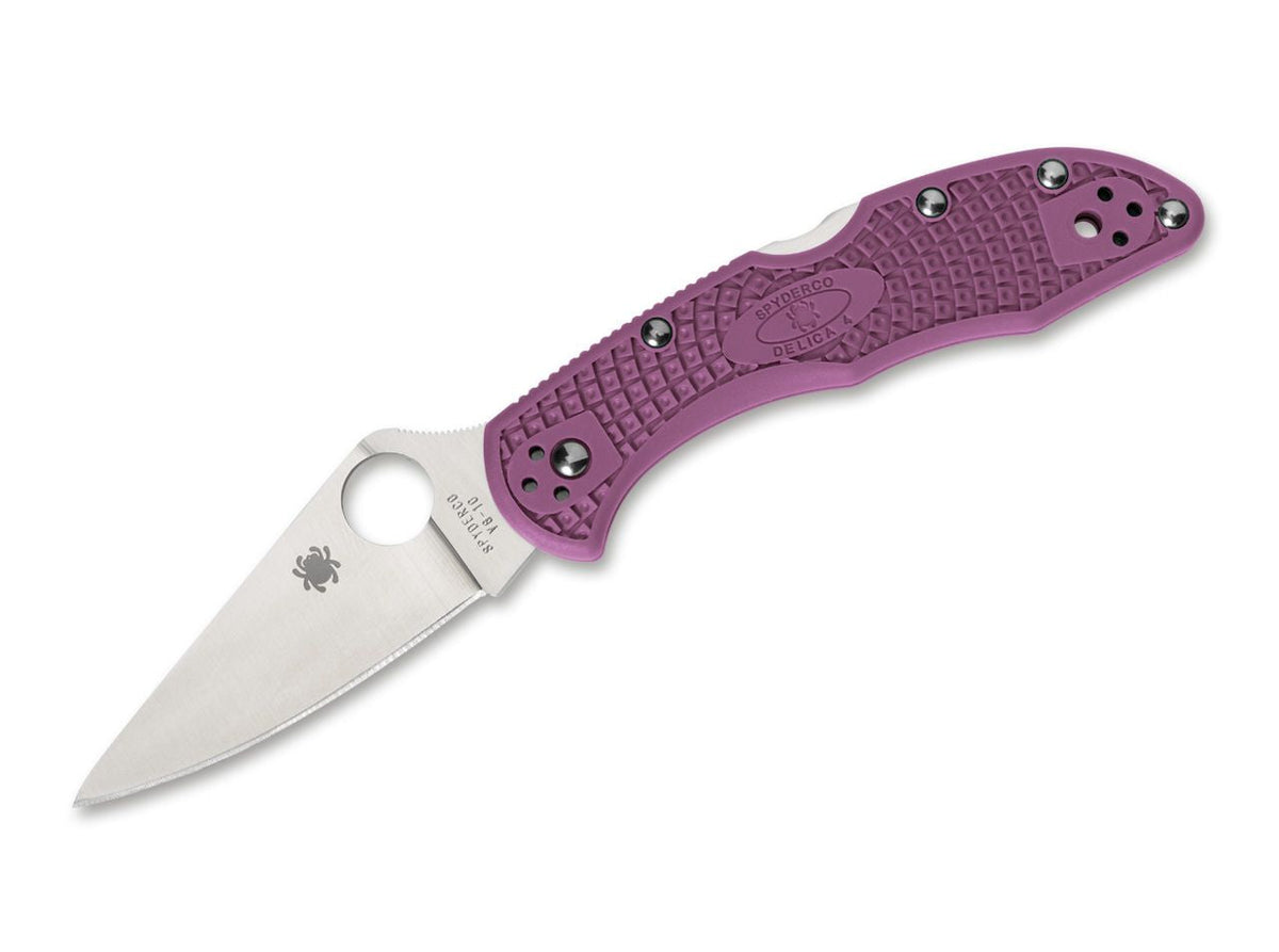 Briceag Delica 4 Lightweight Flat Ground Purple Spyderco- Greutate redusă, Culoare violet