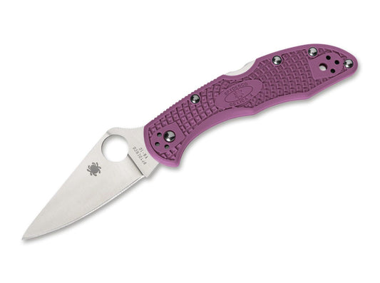 Briceag Delica 4 Lightweight Flat Ground Purple Spyderco- Greutate redusă, Culoare violet