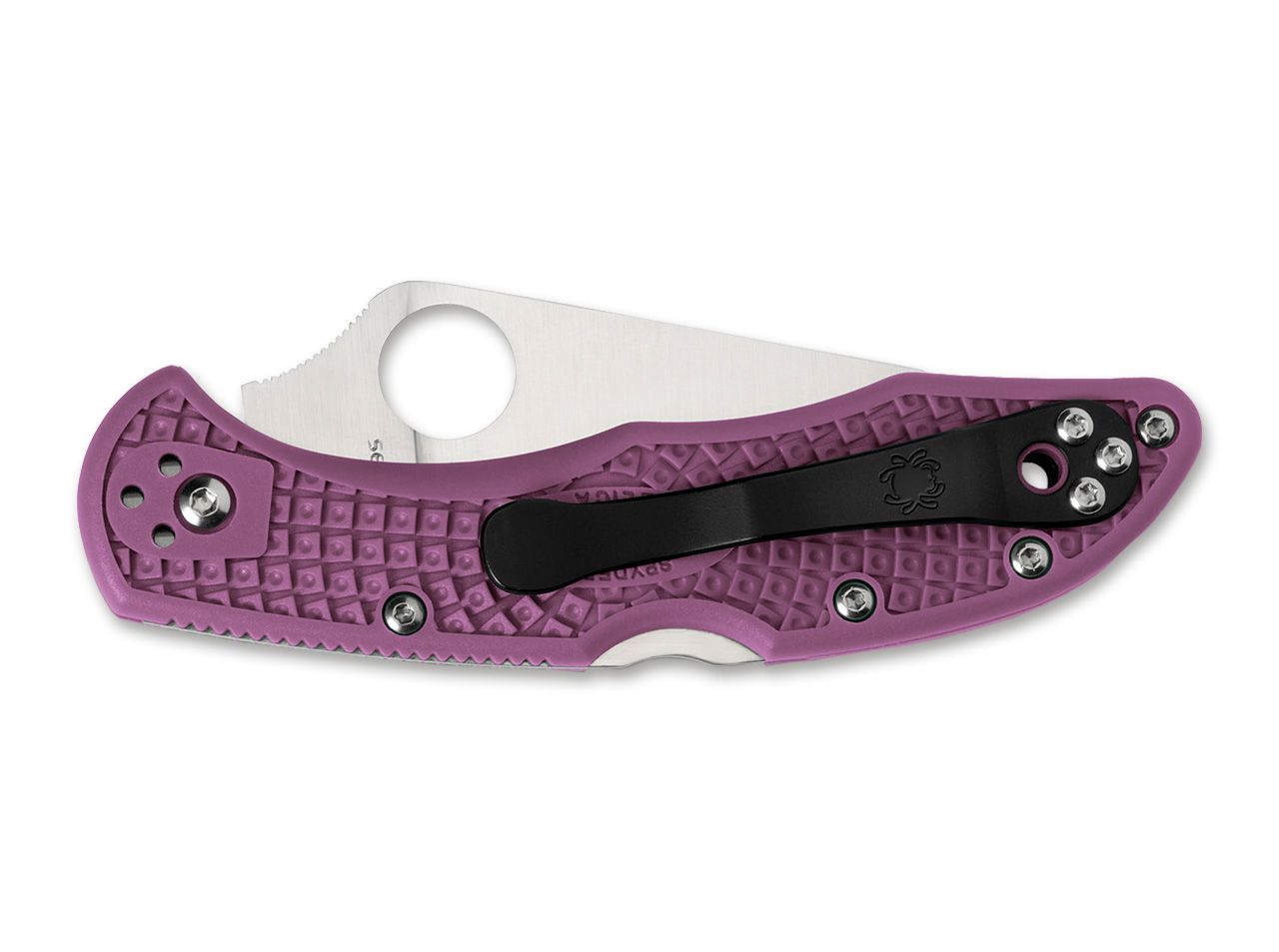 Briceag Delica 4 Lightweight Flat Ground Purple Spyderco- Greutate redusă, Culoare violet