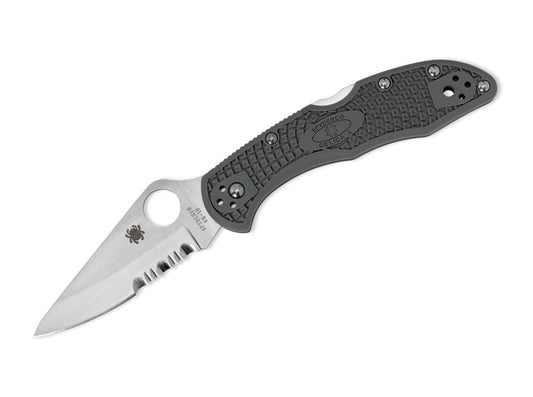 Briceag Delica 4 Lightweight Foliage Green Spyderco- Lama Serrata VG-10, Maner Zytel