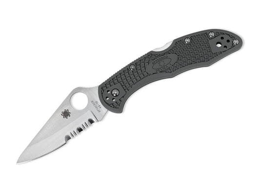 Briceag Delica 4 Lightweight Foliage Green Spyderco- Lama Serrata VG-10, Maner Zytel