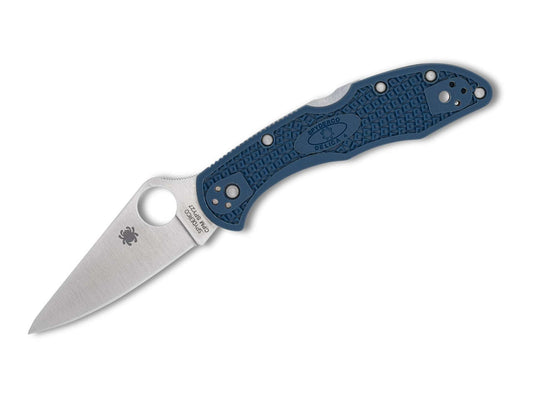 Briceag Delica 4 SPY27 FRN Cobalt Blue PlainEdge Spyderco- Lama SPY27, Maner FRN Albastru