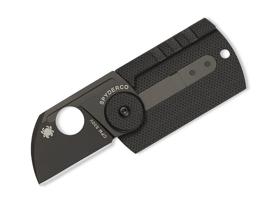 Briceag Dog Tag Folder CF Spyderco- Design Compact, Purtare la gat