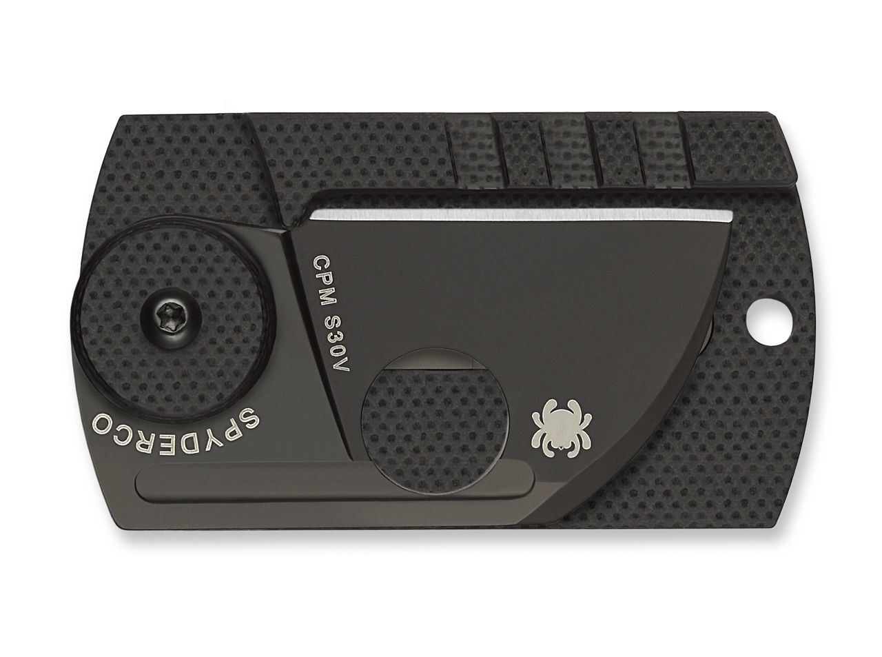 Briceag Dog Tag Folder CF Spyderco- Design Compact, Purtare la gat