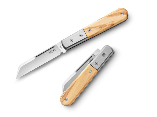 Briceag Dom Barlow Olive Wood LionSteel- Maner Lemn Maslin, Lama M390