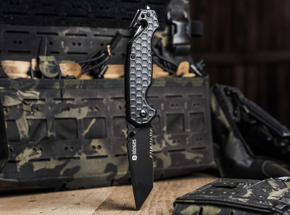 Briceag Dönges Basic Tactical Böker- Lamă Tanto Neagră, Funcții de Salvare
