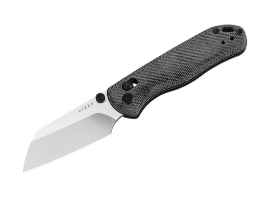 Briceag Drop Bear 2 Nitro-V Black Micarta Kizer- Lama ascutita, Utilizare EDC