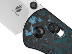 Briceag Drop Bear CF Blue Kizer- Lama Elmax, Maner Carbon Albastru