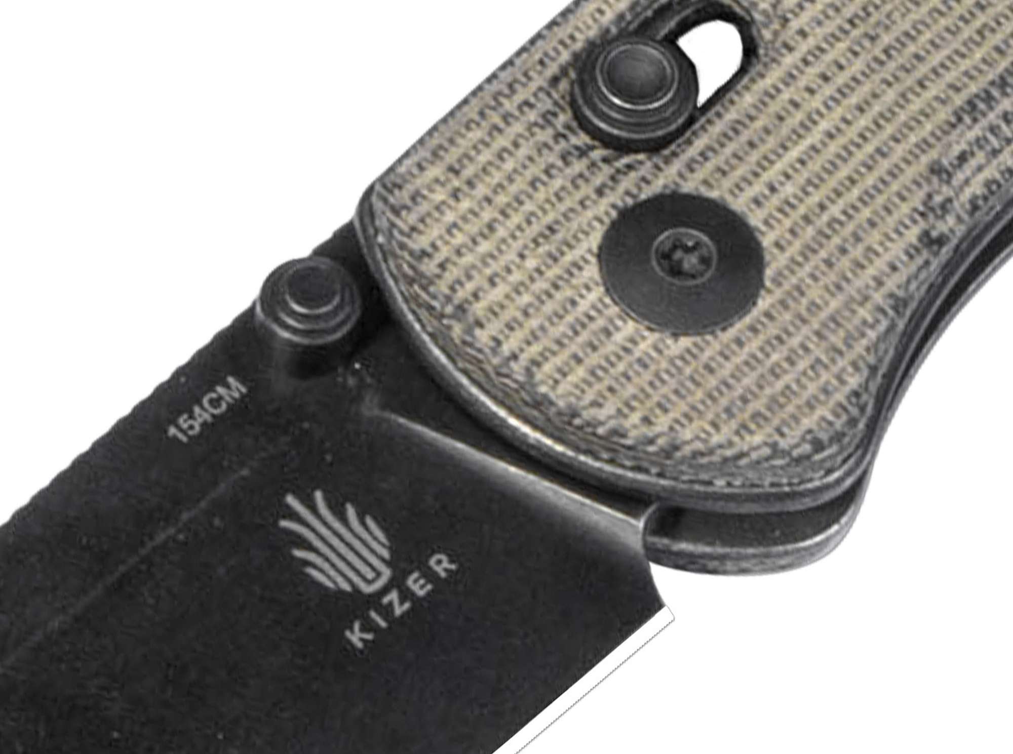 Briceag Drop Bear Micarta Green Kizer- Maner Micarta Verde, Lama 154CM