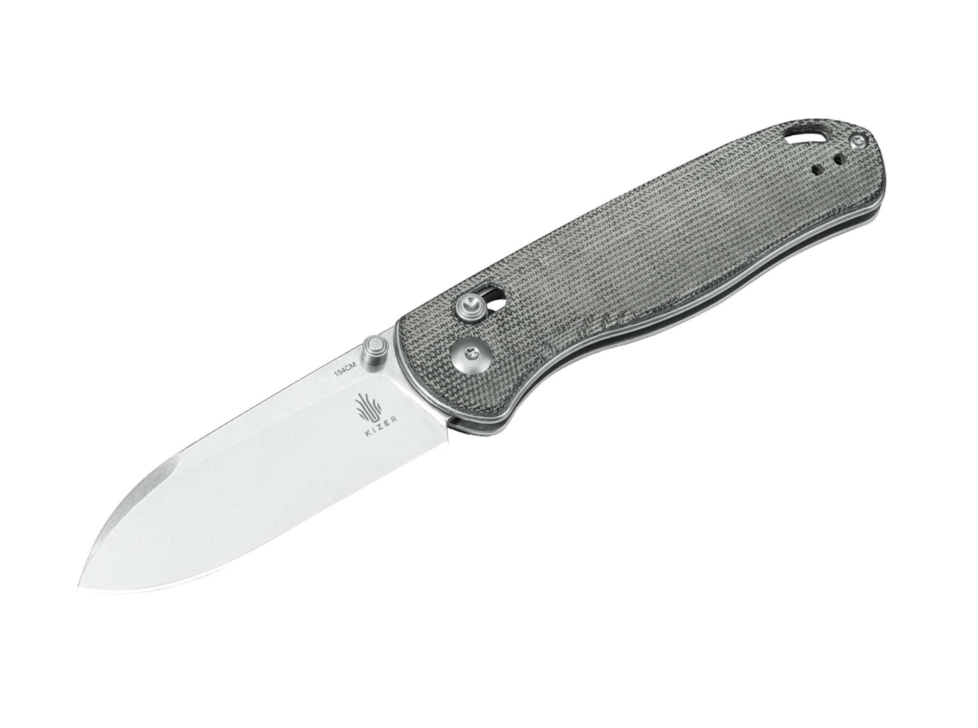 Briceag Drop Bear Micarta Grey Kizer- Maner Micarta Gri, Mecanism Clutch Lock