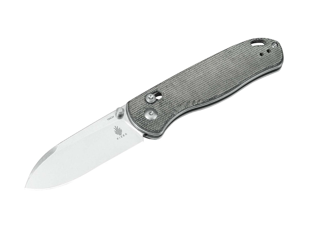 Briceag Drop Bear Micarta Grey Kizer- Maner Micarta Gri, Mecanism Clutch Lock