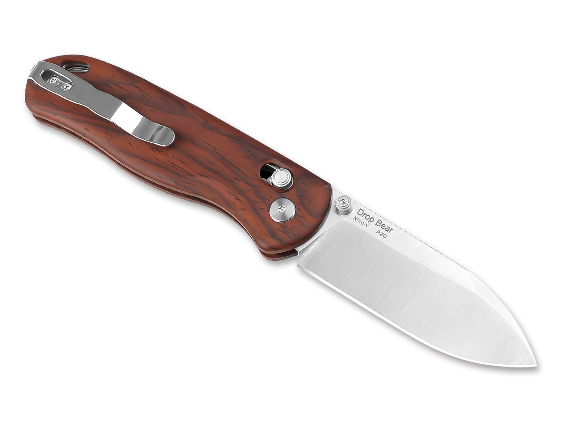 Briceag Drop Bear Nitro-V Wood Kizer- Lamă Nitro-V, Mâner Lemn
