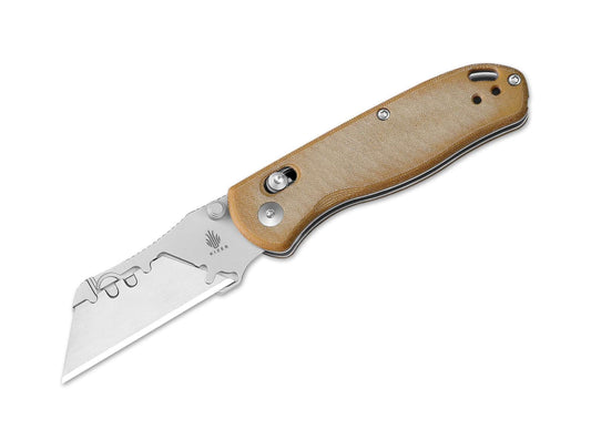 Briceag Drop Bear Utility Brown Micarta Kizer- Lama Trapezoidală Înlocuibilă, Mâner Micarta