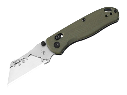 Briceag Drop Bear Utility Olive Green G10 Kizer- Maner G10 Verde, Lama Trapezoidala