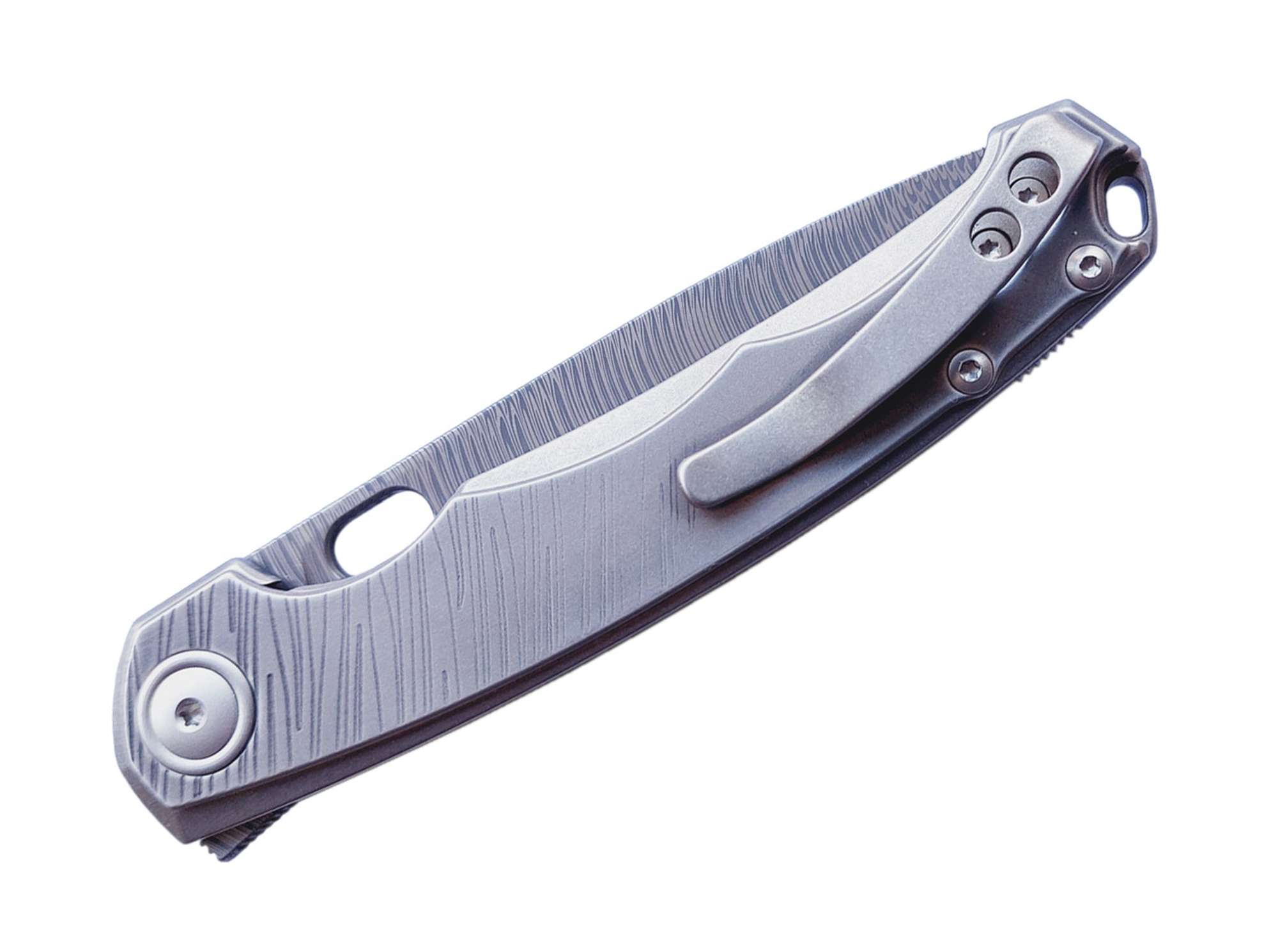 Briceag Eclipse Titanium Damascus MKM- Lama Damascus, Maner Titan