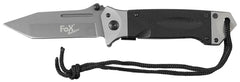 Briceag Einhand G10 Negru FoxOutdoor - Linerlock, Clemă Centură