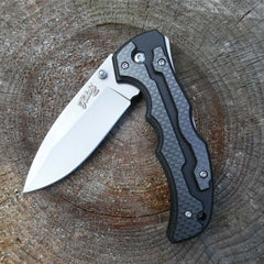 Briceag Einhandmesser G10/Carbon Negru Herbertz Selektion - Oțel 440A, Backlock