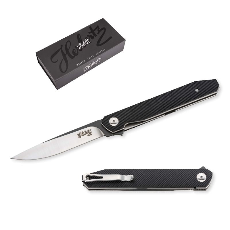 Briceag Einhandmesser G10 Negru Herbertz Selektion - Oțel 440A, Linerlock