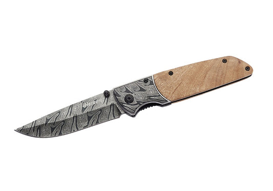 Briceag Einhandmesser Herbertz - Oțel 440 A, Mâner din Lemn Rădăcină, Linerlock