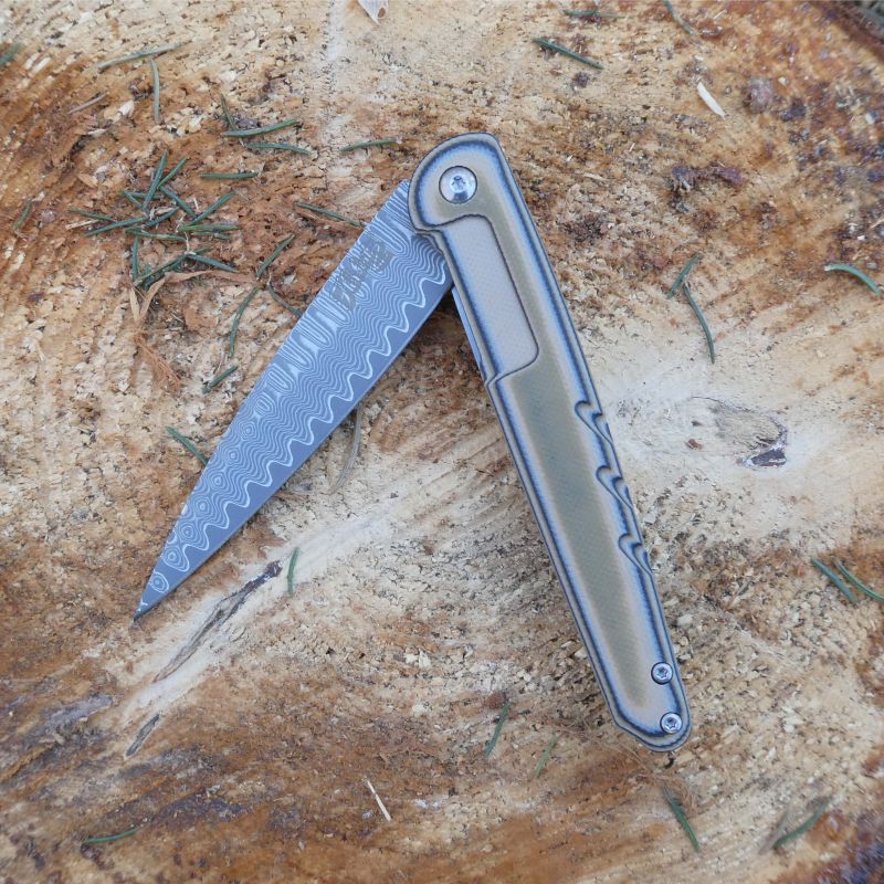 Briceag Einhandmesser Maro Herbertz Selektion - Damasc, Linerlock G-10