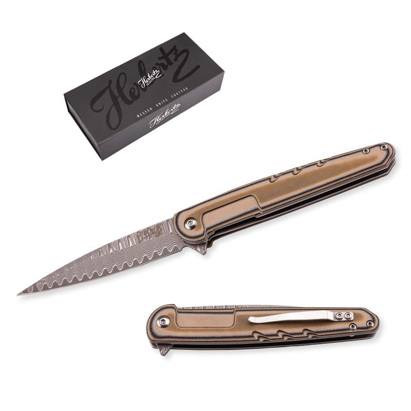 Briceag Einhandmesser Maro Herbertz Selektion - Damasc, Linerlock G-10