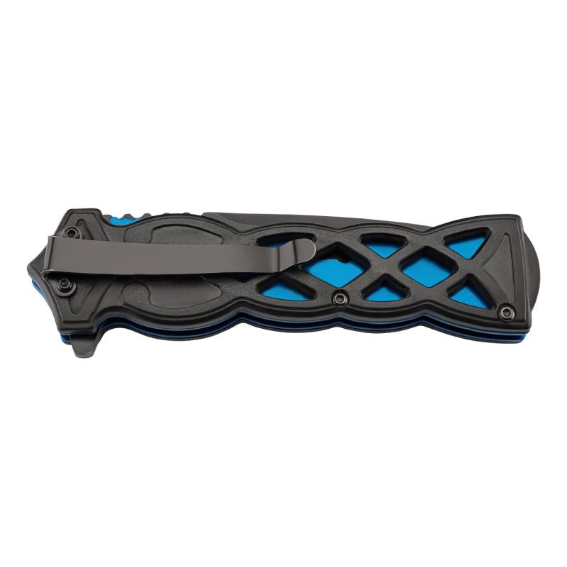 Briceag Einhandmesser Negru/Albastru CJH - Oțel 420, Linerlock
