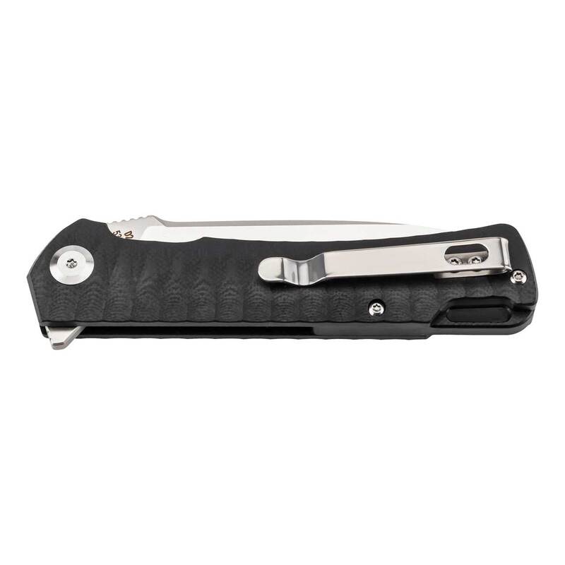 Briceag Einhandmesser Negru CJH - Oțel D2, Linerlock G10