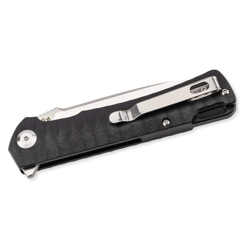 Briceag Einhandmesser Negru CJH - Oțel D2, Linerlock G10