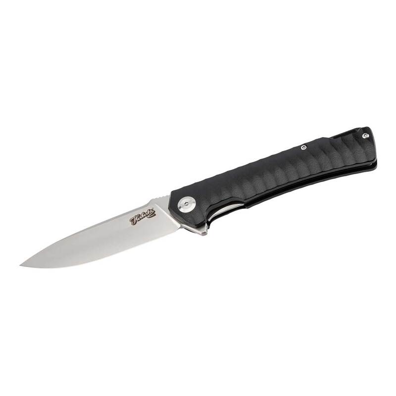 Briceag Einhandmesser Negru CJH - Oțel D2, Linerlock G10
