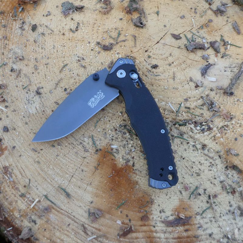 Briceag Einhandmesser Negru Herbertz Selektion - 440C, Mâner G10