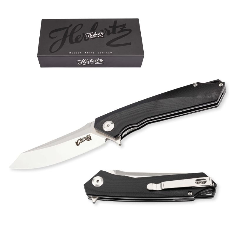 Briceag Einhandmesser Negru Herbertz Selektion - Oțel D2, Linerlock