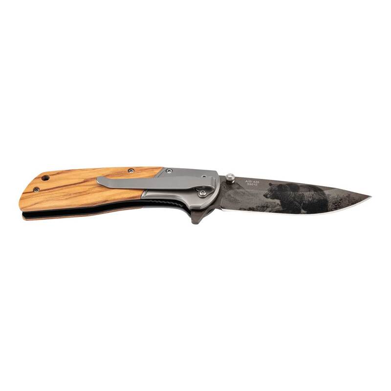 Briceag Einhandmesser Olivenholz CJH - Oțel 420, Linerlock