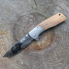 Briceag Einhandmesser Olivenholz CJH - Oțel 420, Linerlock