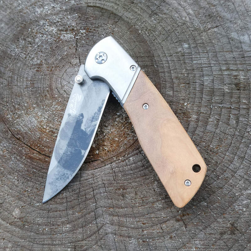 Briceag Einhandmesser Olivenholz CJH - Oțel 420, Linerlock