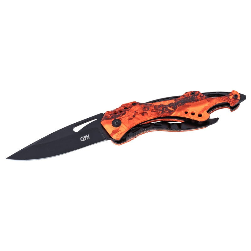 Briceag Einhandmesser Orange/Camo CJH - Oțel 420, Linerlock, Mâner Aluminiu