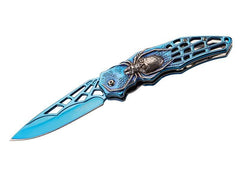 Briceag Einhandmesser Spinne Albastru CJH - Oțel 420, Linerlock