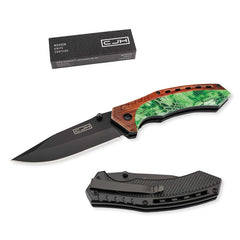 Briceag Einhandmesser Verde/Maro CJH - Oțel 420, Linerlock