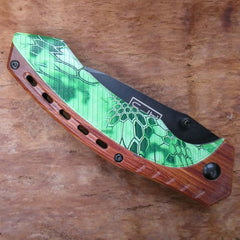 Briceag Einhandmesser Verde/Maro CJH - Oțel 420, Linerlock