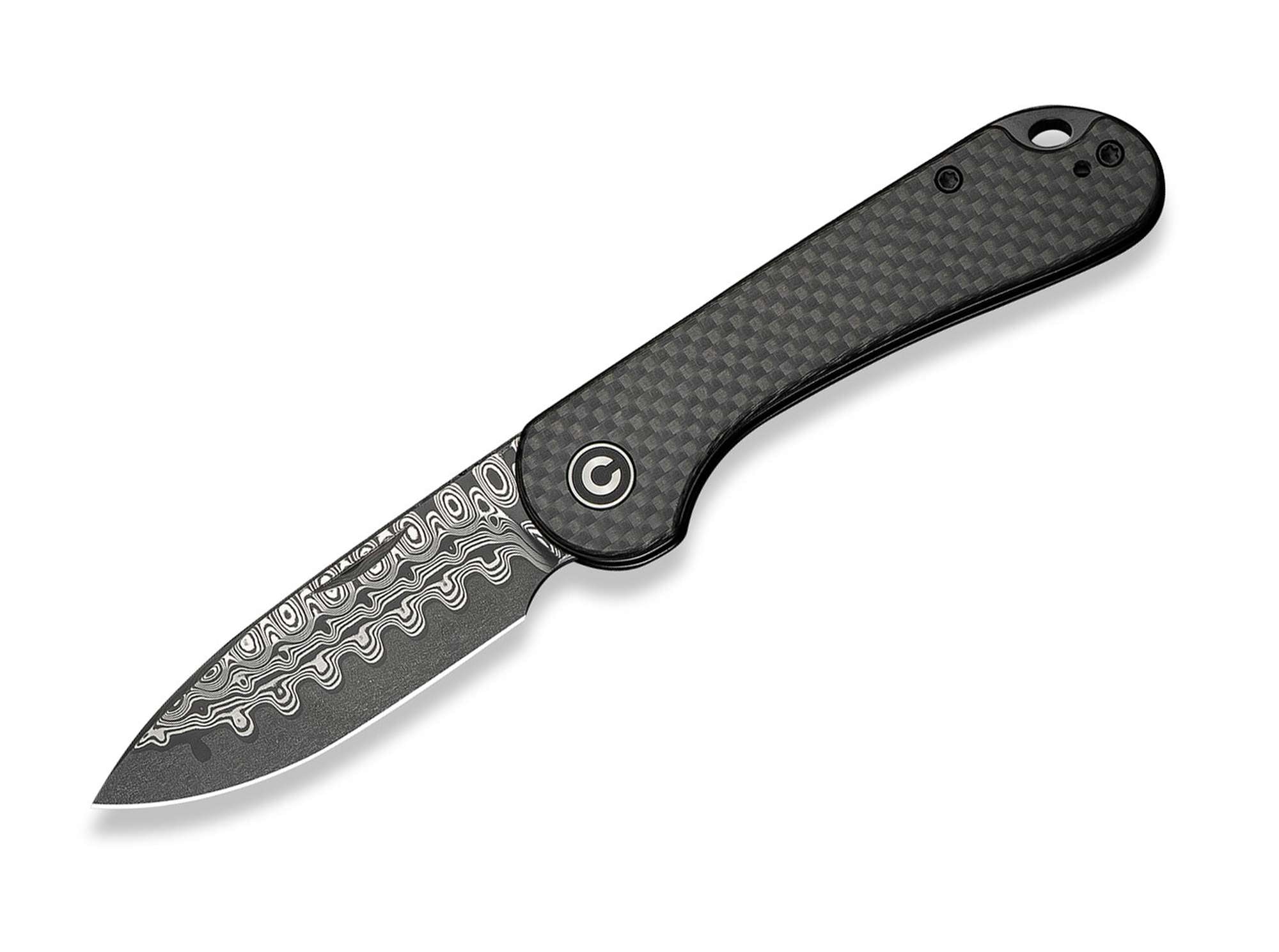 Briceag Elementum Slip Joint Damascus Twill CF CIVIVI- EDC, Slipjoint