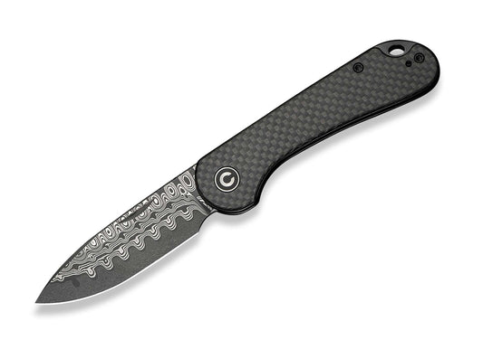 Briceag Elementum Slip Joint Damascus Twill CF CIVIVI- EDC, Slipjoint