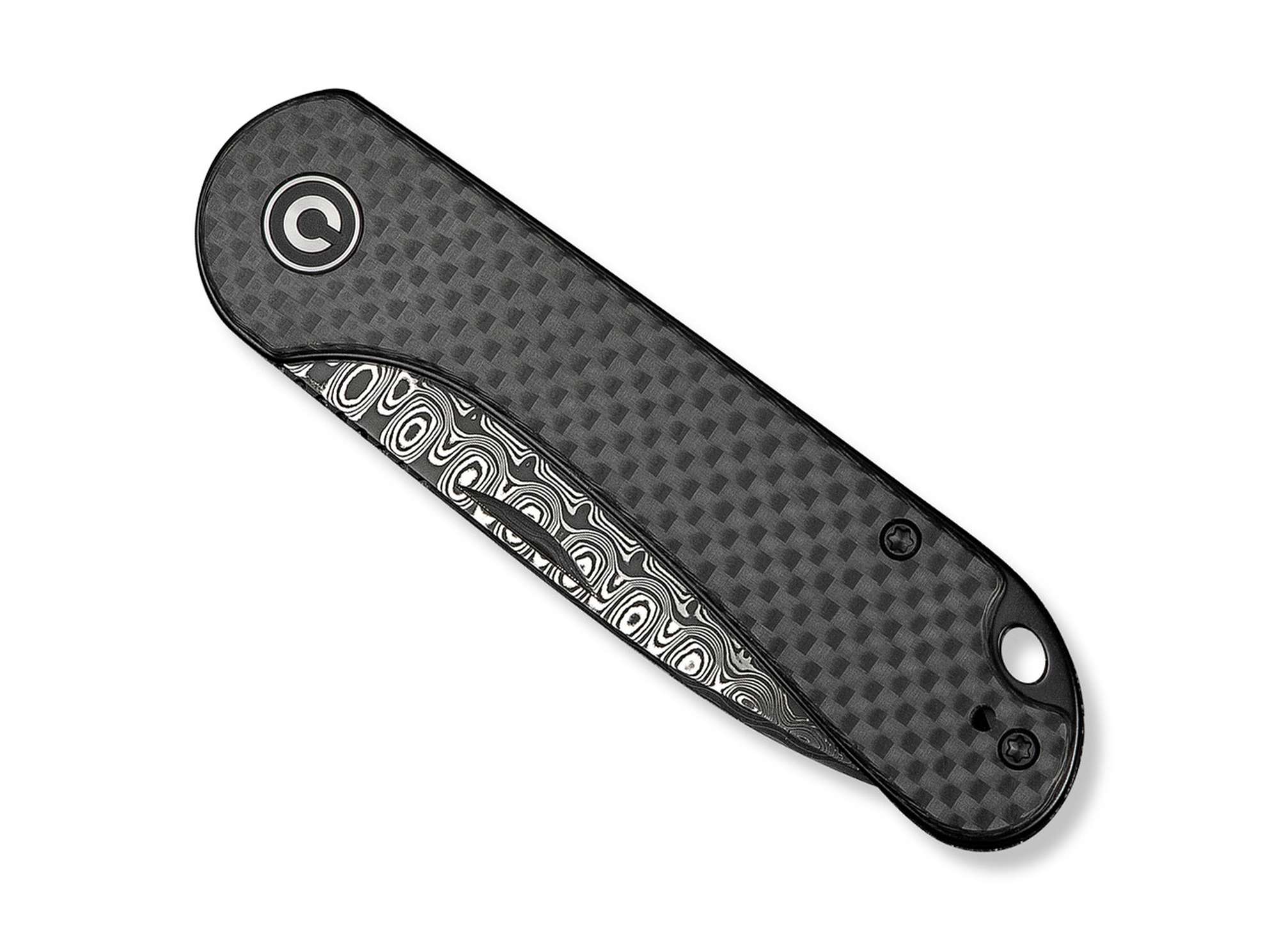 Briceag Elementum Slip Joint Damascus Twill CF CIVIVI- EDC, Slipjoint