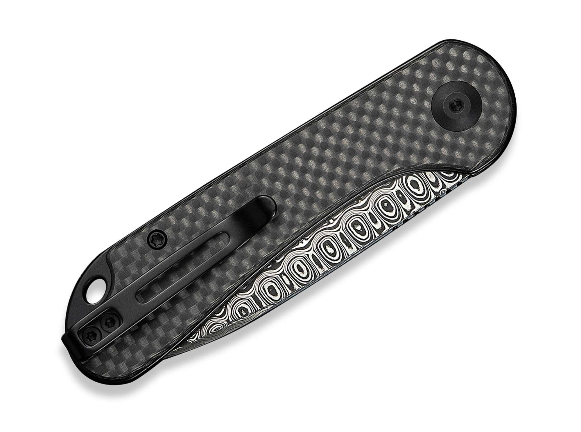 Briceag Elementum Slip Joint Damascus Twill CF CIVIVI- EDC, Slipjoint
