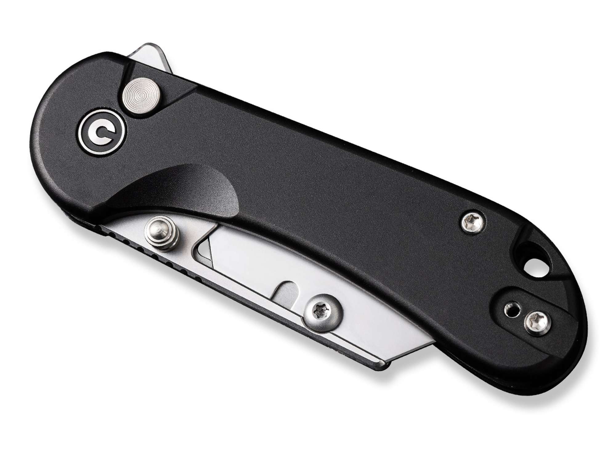 Briceag Elementum Utility Aluminum Black CIVIVI- Lame Intercambiabile, Maner Aluminiu